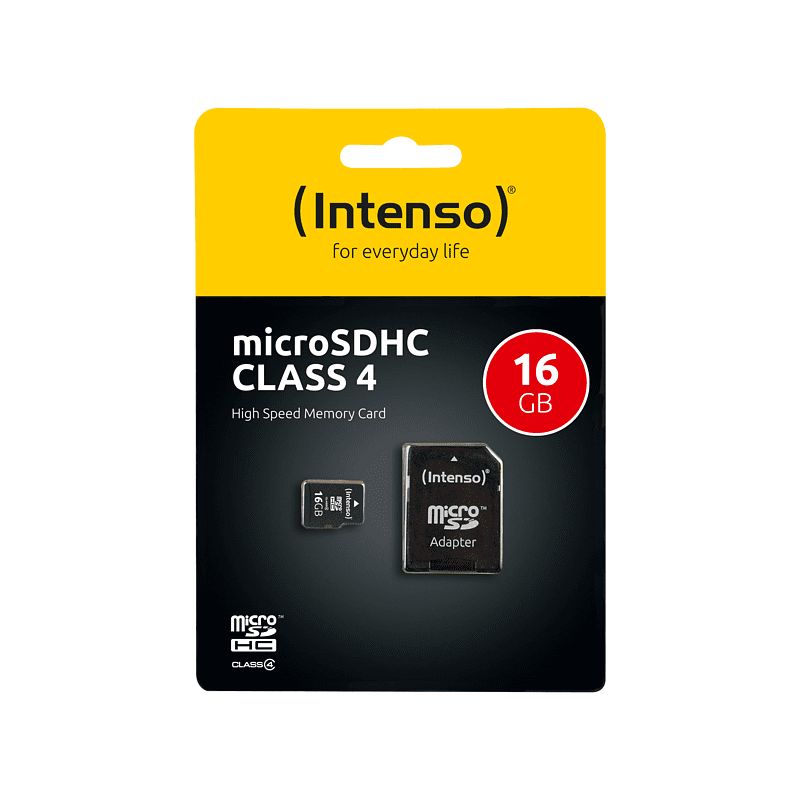 INTENSO MICRO SDHC KARTE 16GB 3403470 21MB/s mit Adapter