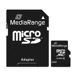 MEDIARANGE MICRO SDXC KARTE 64GB MR955 Klasse 10 mit Adapter