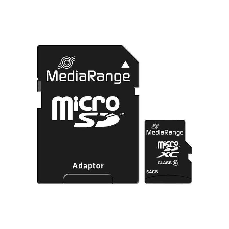 MEDIARANGE MICRO SDXC KARTE 64GB MR955 Klasse 10 mit Adapter