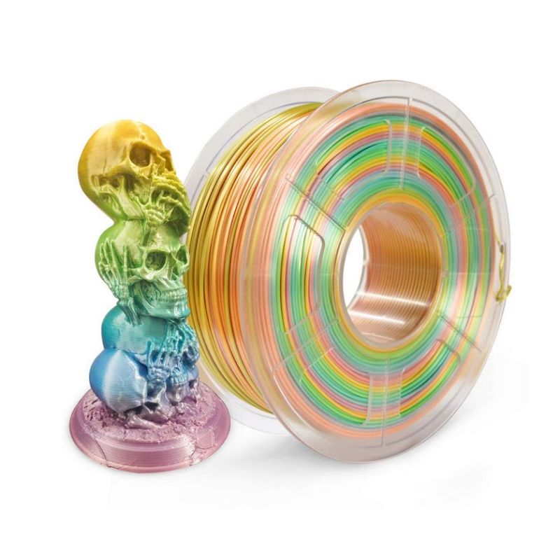 3D4000 Silk PLA Rainbow Filament 1KG Macaron