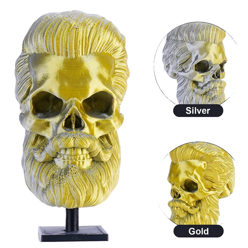 3D4000 magicPLA Dual Multicolor Filament 1KG Gold/Silber 3D4000 magicPLA Dual Multicolor Filament 1KG Gold/Silber